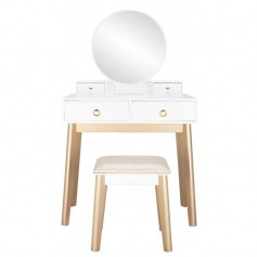Bedroom Light Luxury Real Wood Dressing Table Simple Makeup Table Without Lamp