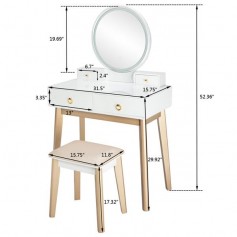 Bedroom Light Luxury Real Wood Dressing Table Simple Makeup Table Without Lamp