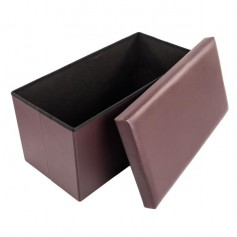F-01L Practical PVC Leather Square Shape Footstool Brown