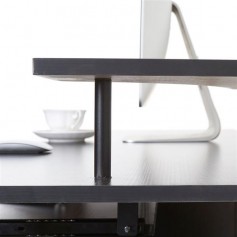 Integrated Melamine Board Computer Desk with Drawers Black