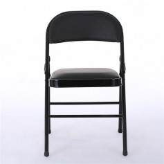 [US-W]6pcs Elegant Foldable Iron & PVC Chairs for Convention & Exhibition Black