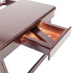 Retro Plain Design Adjustable Bamboo Lap Desk Tray Dark Coffee