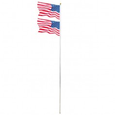 [US-W]20ft Solemn Outdoor Decoration Sectional Halyard Pole US America Flag Flagpole Kit
